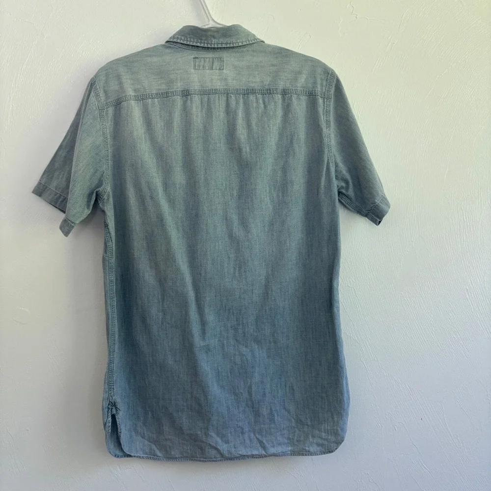 Vintage 90s/Y2K Polo Ralph Lauren Workwear Denim Utility Shirt Size Small Blue